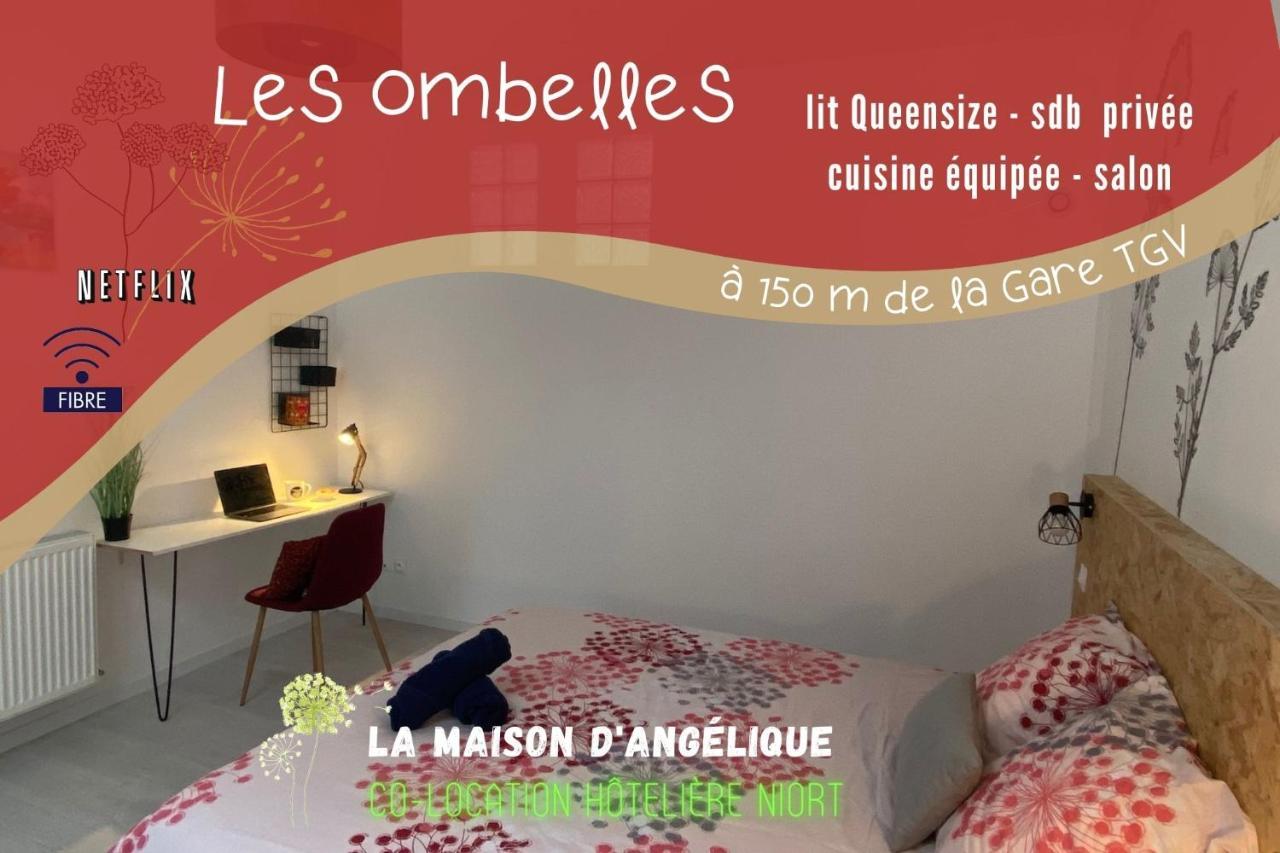 La Maison D'Angelique - Colocation Hoteliere A 150M Gare Tgv- Grande Cuisine Equipee & Salon - Fibre - Netflix Niort Værelse billede